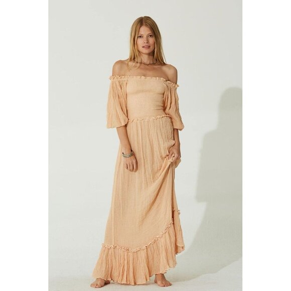Jen’s Pirate Booty Black Jack Dress in Clay Beige Gauze